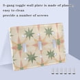 thumbnail image 3 of Yayeee Toggle Light Switch Wall Plate 3-Gang 6.37"x4.48" Decorative Outlet Cover, Pastel Beige Geometric, 3 of 7