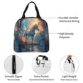 thumbnail image 3 of KLL Forest Lake White Horse Print Insulated Lunch Bag Women, Reusable Cute Tote Lunch Box for Adult & Men, Leakproof Cooler Lunch Bags for Work Office Travel Picnic, 3 of 5