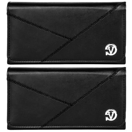 Professional Black Case - 2-PACK: Professional Vegan Leather Horizontal Smartphone Holster Case (Black) with Belt Clip & Loop fits Smartphones up to 6.7-inch iPhone XS Max / XR / 8+ Galaxy Note 9 / 8 S10 5G / S10+ / S10 / S9+