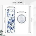thumbnail image 5 of Chinoiserie Blue and White Floral Flat Edge Vacuum Insulated Tumbler Cup 20 oz Spill Resistant,Sublimation Tumbler Chinoiserie Ceramics Style,Gift for Chinoiserie Lover Friends Teen Women Teacher, 5 of 6