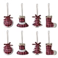 thumbnail image 3 of Juego de colgantes de campana de Feliz Navidad, decoración de adornos, medias no tejidas, decoración de patio de granja, niños, niñas, niños a cuadros, 8 piezas Scienceny  HA009163-01, 3 of 6