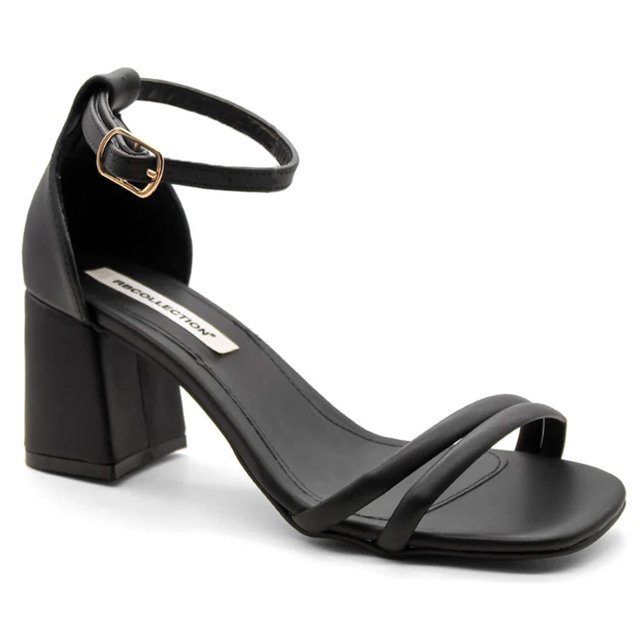 Sandalia con tacón Exterior Sintético Color Negro Para Mujer De RBCOLLECTION