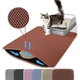 thumbnail image 1 of 1Pc Large Size Cat Litter Mat-Advanced Honeycomb Double Layer Design,Urine Waterproof,Easy Cleaning,Scatter Control,Stay Clean,Brown,S-30x30cm, 1 of 6