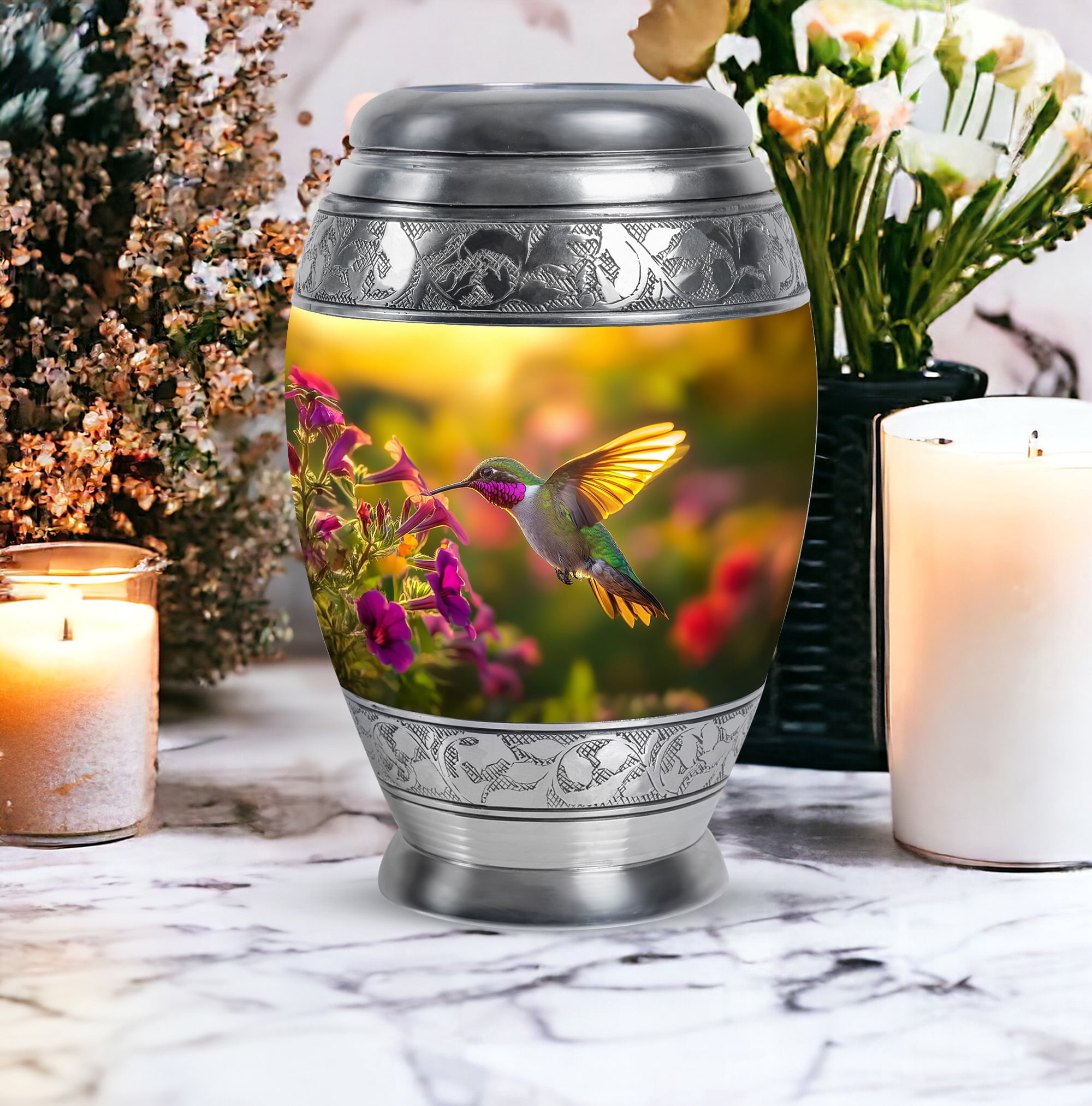 Yatskia Humming Bird Urn For Ashes Adult Male & Female, Large Urns For Human Ashes Mom & Dad, (Monar Large, 10 Inch)