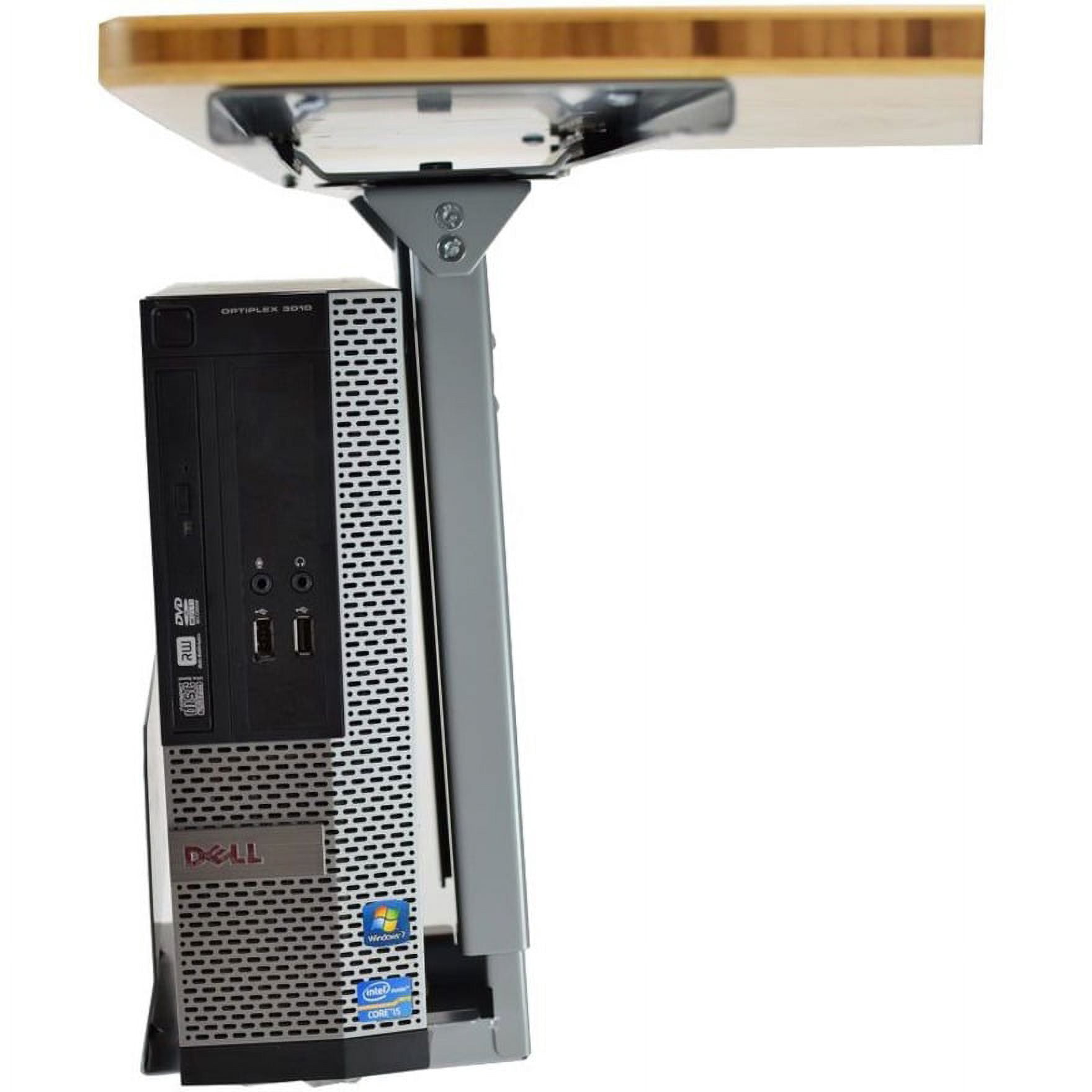 Under Desk CPU Holder – Adjustable Steel Computer Tower Mount with 360° Swivel, Height & Width Adjustable PC Holder for Office or Standing Desk, Gray