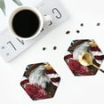 thumbnail image 4 of Vsdgher Eagle With Hat And Roses Leather Coasters for Drinks, Durable Drink Coasters 4 Set for Tabletop Protection, Luxurious Home Décor and Housewarming Gift-Hexagon, 4 of 6
