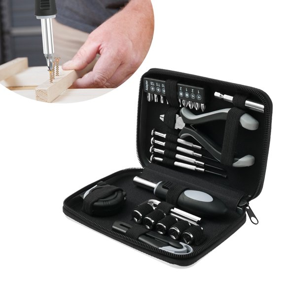 Ikoopy 27 Pcs Portable Home Tool Kit for Men Women General Household Hand Tool Kit with Organizer Case for Home Office Outdoor Working