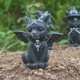 thumbnail image 1 of SZTXJ Winged Occult Cat Figurine, Polyresin, Black and Silver, 10cm, 1 of 2