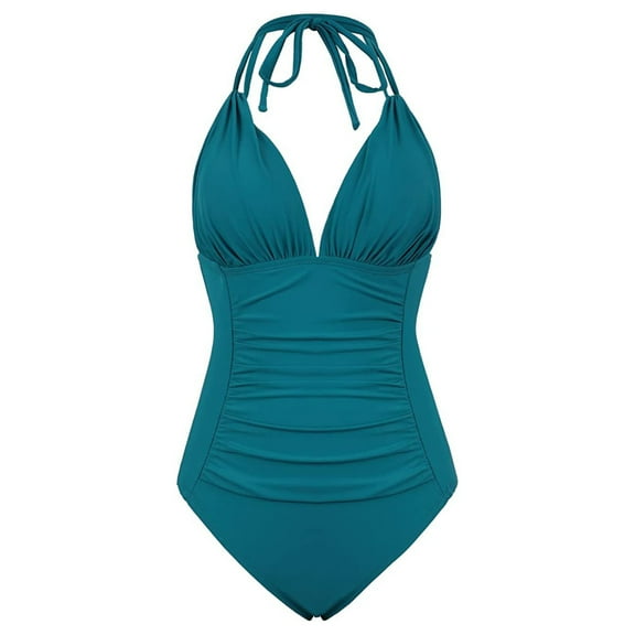 Aayomet Bathing Suit For Women Womens Bikini Piece Swimsuit Solid Colour Backless Fashion Swimsuit,Green XXL