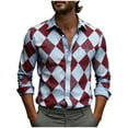 thumbnail image 3 of BRGZLK Men's Plaid Shirt Spring Summer Soft Comfy Regular Fit Casual Business Long Sleeve Shirt Top Casual Fashion Work Business Blouse with Pocket Light Blue A XXL, 3 of 4