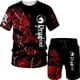 thumbnail image 4 of Conjunto de camiseta y pantalones cortos con estampado de dragón para hombre, chándal con estampado de dragón vintage impreso en 3D, camiseta Y2K, conjunto de verano de dos piezas, novedad de 2024, 4 of 5