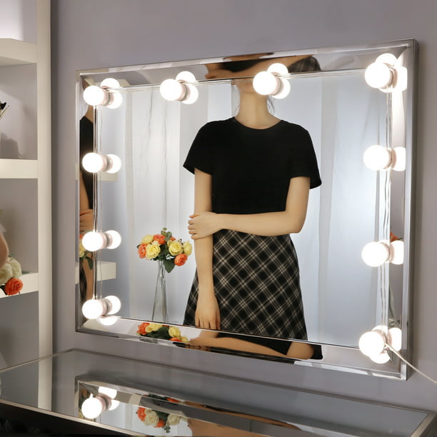 Chende Hollywood Led Vanity Mirror, Vanity Mirror With Light Bulbs Ikea