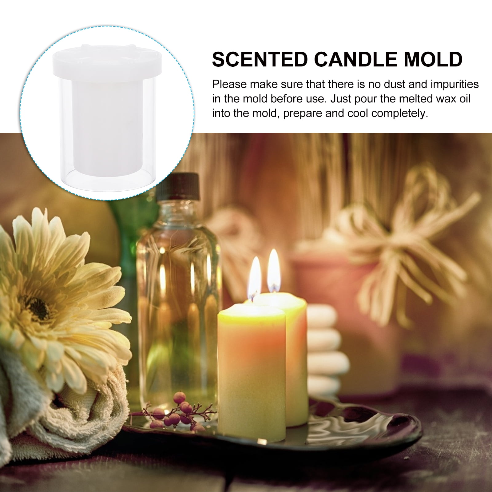 KAKOWELY Candle Mold Plastic for Candles Home Decoration 2Set 3.54x3.54x3.54In