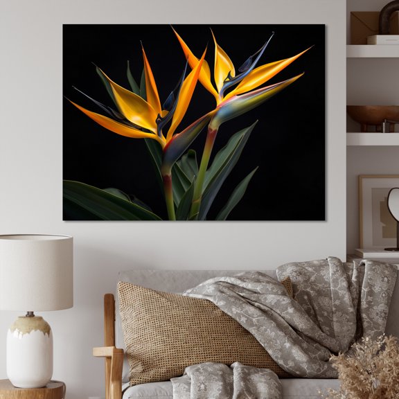 Designart "Flowers Amidst the Birds of Paradise I" Floral Wall Art Print