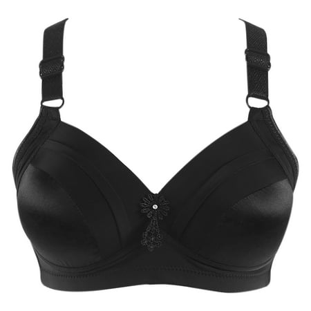 

wendunide Women Fashion Printed Bra Wire Free Underwear One-Piece Bra Everyday Underwear Black 85