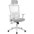 thumbnail image 1 of Twister.CK Ergonomic Office Chair with Adjustable Lumbar & Headrest, High Back Swivel Computer Chair with Armrests, Comfortable Desk Chair for Gaming, Studying, White, 1 of 8