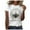 White, variant on Retro Womens Graphic T Shirts Casual Lightweight Short Sleeve Crew Neck Tee Summer Top Black L