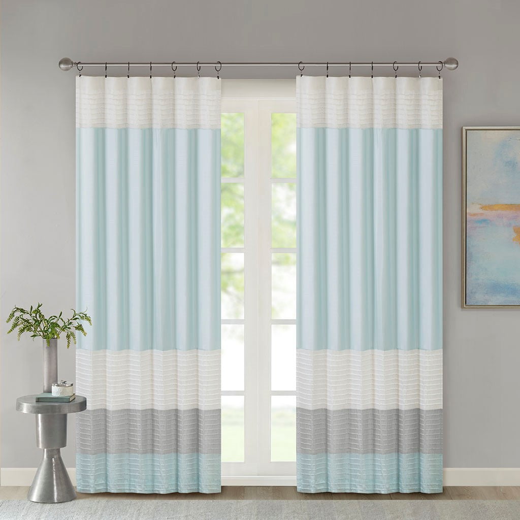MAYEERTY 1 Pc Polyoni Pintuck Curtain Panel