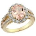 thumbnail image 1 of 14K Yellow Gold Diamond Natural Morganite Engagement Ring Oval 10x8mm, size 9, 1 of 3