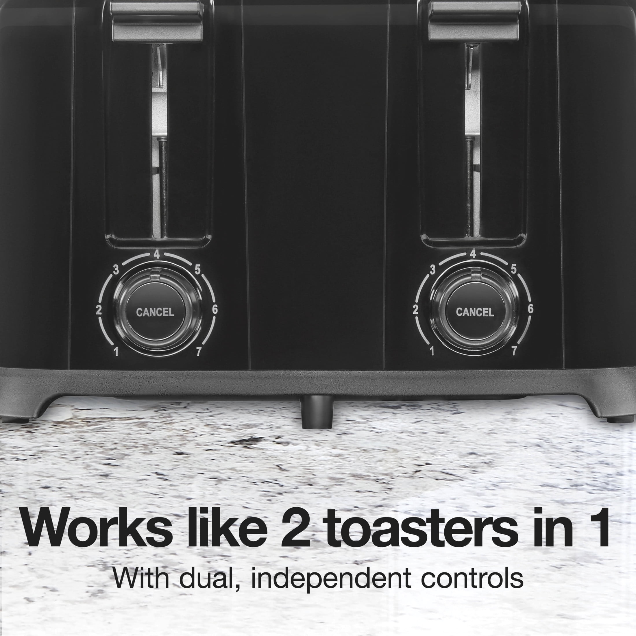 Proctor Silex 4-Slice Toaster with Extra-Wide Slots, Toast Boost, and Removable Crumb Tray, Black