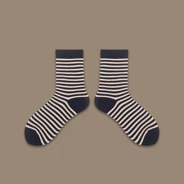 Chaussettes Légères en Coton à Rayures pour Femmes pour Garder au Chaud