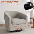 thumbnail image 5 of Swivel Accent Chair for Living Room Barrel Club Chair, Modern Upholstered Barrel Swivel Arm Chair-Khaki, 5 of 6