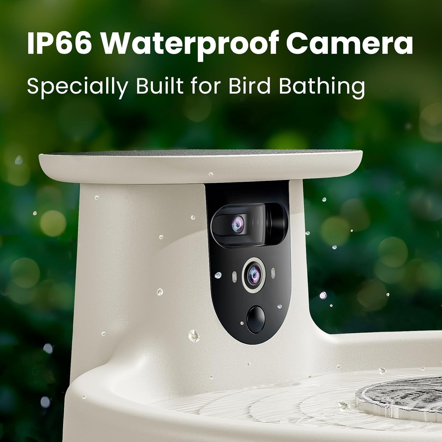 Birdfy Smart Bird Bath with Camera,Solar Birdbath for garden,Dual-Lens Fountain Outdoor, AI Bird Identification & Auto Video Capture with Notification