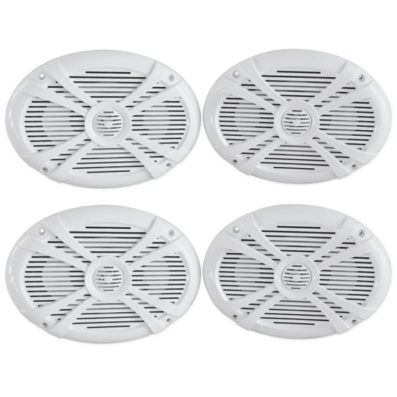 (4) Rockville RMSTS69W 6x9 2000w Waterproof Marine Boat Speakers 2-Way White