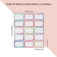 10pcs PVC Self Adhesive Stickers English Name Adhesive Label Rectangle ...