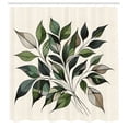 thumbnail image 4 of Ambesonne Boho Shower Curtain, Modern Bohemian Jungle Leaves, 69"Wx75"L, Fern Green Warm Taupe, 4 of 4
