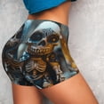 thumbnail image 4 of Rateoe Cute Skeletons Figurines Printed Power Workout Shorts for Women Tummy Control Squat Proof Ribbed Thick Seamless Scrunch Active Short-XX-Large, 4 of 8