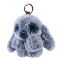 thumbnail image 3 of Fluffy Fur Pom Pends Lindo Conejito Banny Batineta Keychain Camiseta Conejo Rango Llavero, 3 of 9