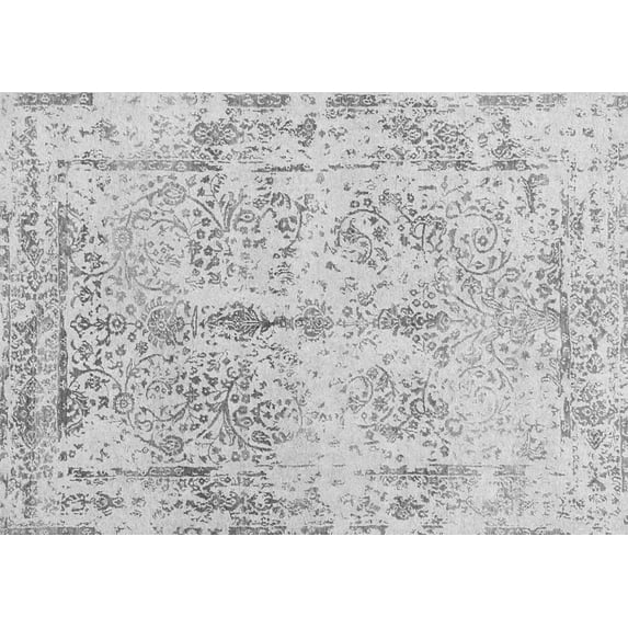Ahgly Company Indoor Rectangle Abstract Gray Contemporary Area Rugs, 4' x 6'