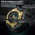 thumbnail image 3 of Reloj Pulsera Táctico Militar BLOOSOM Sanda 739 Impermeable Hombre Mujer Sport Correa Negro bisel Negro Fondo dorado, 3 of 3