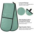 thumbnail image 4 of Dailycode Double Sided Oven Mitt with Loop Heat Resistant Kitchen Long Potholders 7" x 35" Green Blue, 4 of 6