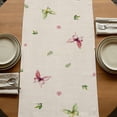 thumbnail image 5 of Table Runners 90 Inches Long Dress Scarves, Rustic Groundhog Farmhouse Coffee/Dining/Kitchen Table Runner for Living Room, Spring Floral Butterfly Botanical 13x90 Inch, 5 of 9