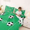 thumbnail image 3 of Erosebridal Green Soccer Court Full Size Sheets,Football Sport Games Bed Sheets 4pcs, 3 of 6