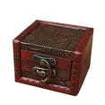 thumbnail image 2 of Vintage Small Jewelry Earring Necklace Storage Wooden Case Box Holder Container Small Vintage Jewelry Treasure Lock Storage Handmade Wooden Jewelry Case Box, 2 of 5