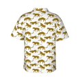thumbnail image 4 of Xecao Leopard Print print Hawaiian shirt - a stylish short-sleeve button-down for men, perfect for casual beach and tropical outings., 4 of 9