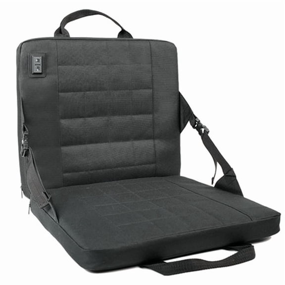 Outdoor Heated Stadium Seat with Power Cord, Foldable Bleacher Chair, 300 lb Capacity, 38x34x34 cm, Black