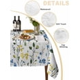 thumbnail image 3 of Blue Yellow Floral Spring Tablecloth Rectangle Table Cloth 60x102, Waterproof Tablecloth Outdoor Table Cloth, Summer Botanical Green Pastoral Washable Table Cover for Kitchen Dinning Party, 3 of 8