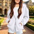 thumbnail image 5 of Ruyang Girls Oversized Hoodie Sweatshirt Double Zipper Long Sleeve Sweatshirt Jacket Kids Wind Resistant Coats 4-12 Years, 5 of 9