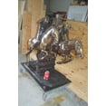 thumbnail image 4 of Nifao Two Horse Riders Racing Each Other Bronze Statue – Home Decor Sculpture, 45"L x 21"W x 42"H, 4 of 9