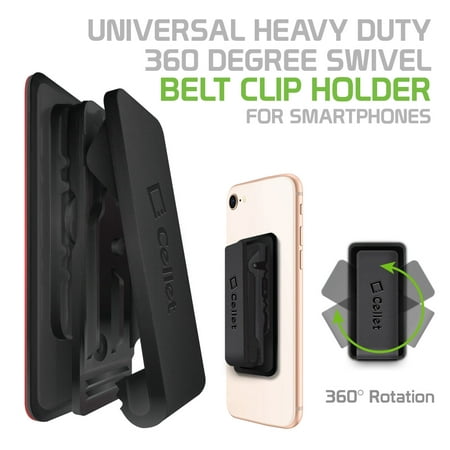 Cellet Heavy Duty 360 Degree Swivel Belt Clip Holder Compatible for Smartphones Walkie Talkie and Alcatel 7/ A30/Verso/Streak/ Fierce/IDOL 5, Coolpad Defiant/Canvas/Sonim XP8, LG Stylus