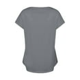 thumbnail image 3 of CLOISE Summer Tee for Women Short Sleeve Tops Casual Loose V Neck Blouses Button Shirts Solid Fashion T Shirts Dark Gray L, 3 of 6