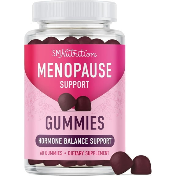 Menopause Support Gummies for Hormone Balance | Hot Flashes, Night Sweats & Bloating Support | 60 Ct