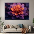 thumbnail image 6 of Mudket Purple and Orange Lotus Flower Canvas Wall Art, Floral Botanical Wall Decor, Framed Ready to Hang Artwork for Living Room Bedroom Bathroom Spa - 12"L x 8"W, 6 of 10