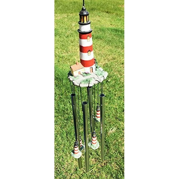 Assateague Islands Lighthouse Nautical Beacon Resonant Relaxing Wind Chime Patio Garden Decor
