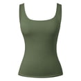 thumbnail image 6 of Camisole Tops for Women Green Camisole Tops with Built in Bra Wide Strap Tank Top Cami Sleeping Tank Tops for Women, 6 of 6