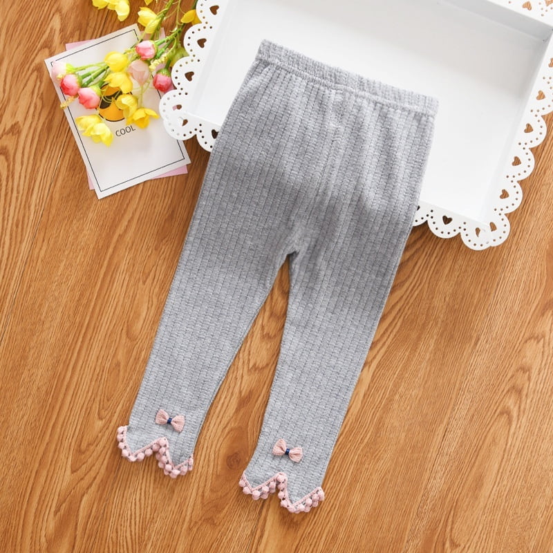 Baby Girl Solid Color Covered Leggings Or Ninth Leggings